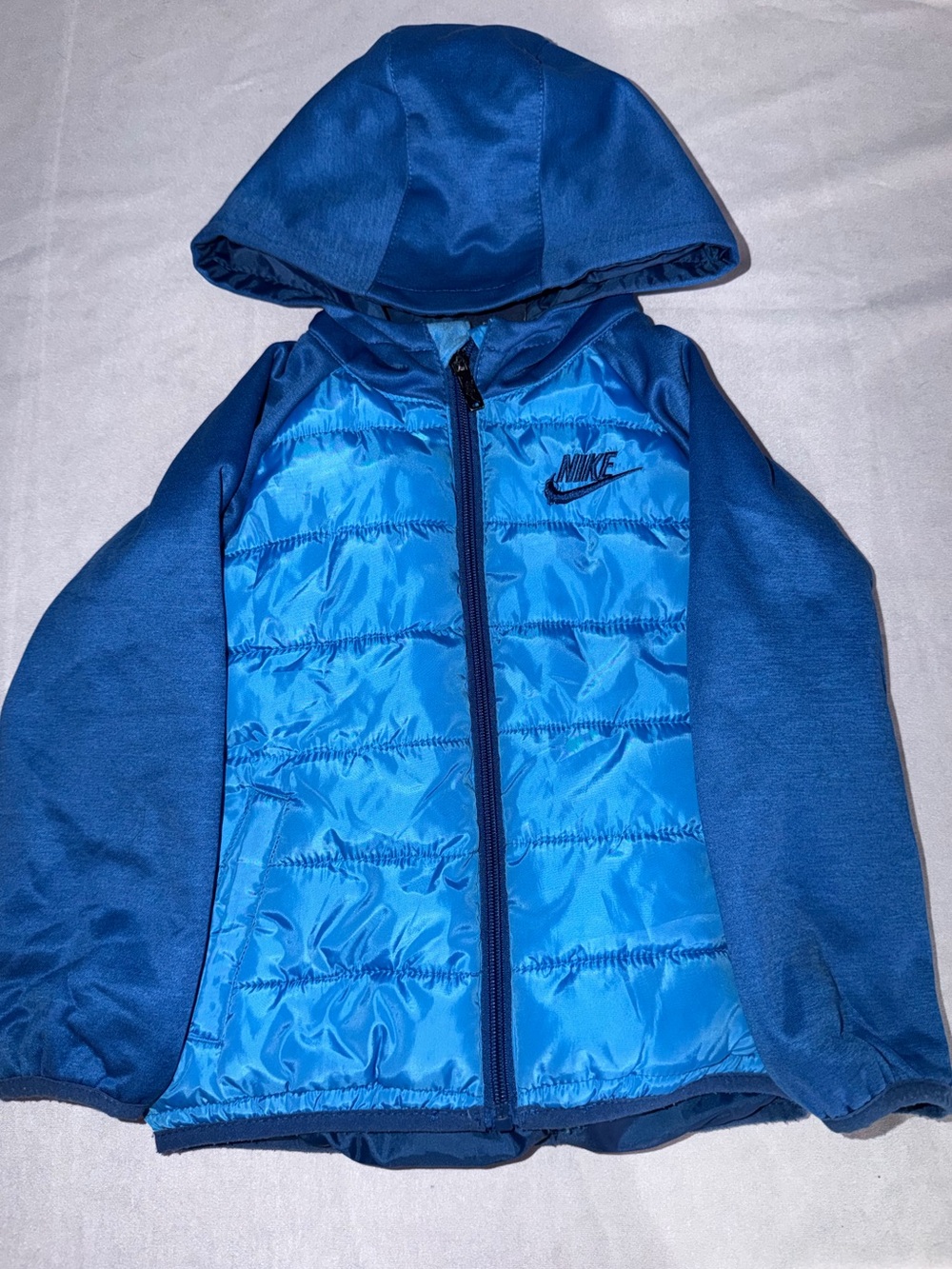 Nike Boys Blue Puffer Hooded Jacket